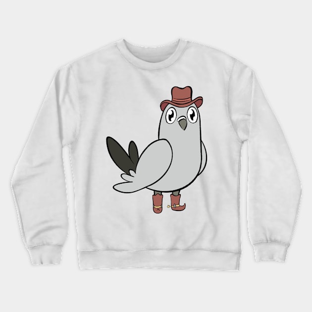 Cowboy Pigeon Crewneck Sweatshirt by BirdPresident